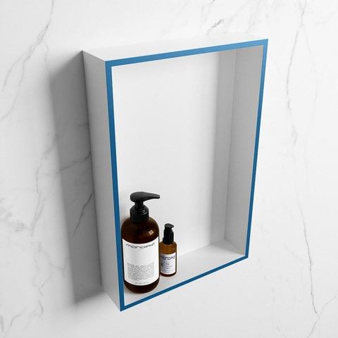 Mondiaz Easy nis 29.5x44.5x8cm voor Inbouw/opbouw 1 open vak Solid surface Talc/Jeans SW643648