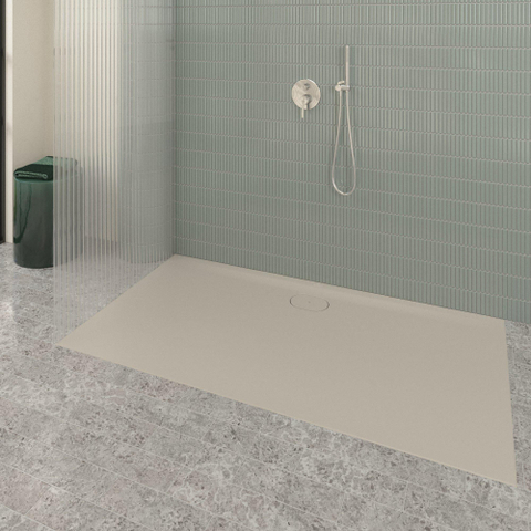 Villeroy & Boch Ecora douchebak - 170x90x3.5cm - afvoer lange zijde - almond (beige) SW1558896