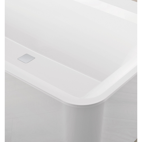 Villeroy & Boch Squaro edge 12 kunststof bad quaryl rechthoekig - vrijstaand - 180x80x45cm - inclusief paneel en afvoer /overloopcombinatie - glans wit 0942250