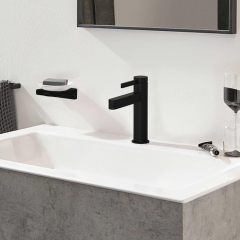 Hansgrohe Finoris 1 greeps wastafelkraan - 110 met afvoerplug - mat zwart SW651112