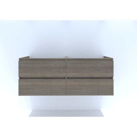H&R Badmeubelen Infinity Wastafelonderkast - 140x44.8x55cm - 3D-front - 4 lades - sifonuitsparing links - greeploos - charleston SW749760