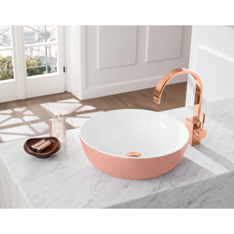 Villeroy & Boch Artis opzetwastafel - 43x43cm - zonder kraangat - zonder overloop CeramicPlus - Powder (glans roze) SW68809