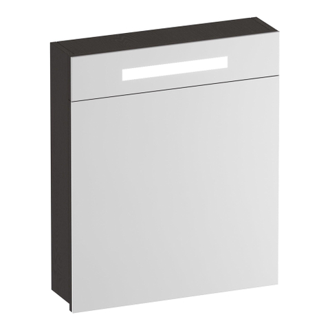 BRAUER Promise armoire de toilette - 60x70x15cm -- avec éclairage 1 porte de miroir à charnière à gauche Timber Anthracite SW1203727