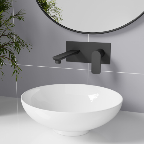 FugaFlow Efficiente Sobrado Mitigeur de lavabo - encastré - noir mat SW1587950