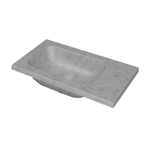 INK Enter lave-mains - 40x22x1.6cm - marbre - sans trou robinet - blanc mat SW692995