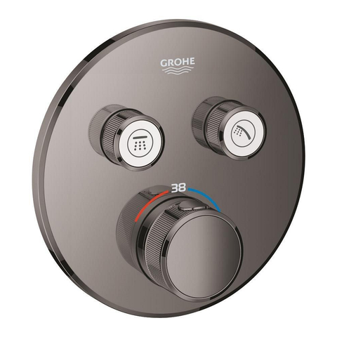 Grohe SmartControl Inbouwthermostaat - 3 knoppen - rond - hard graphite (antraciet) SW354645