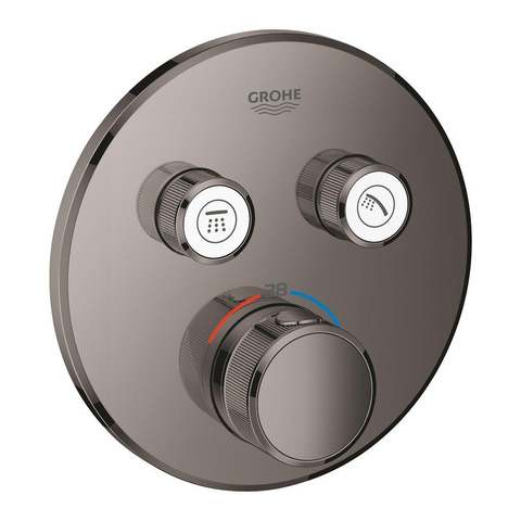 Grohe SmartControl Inbouwthermostaat - 3 knoppen - rond - hard graphite SW354645