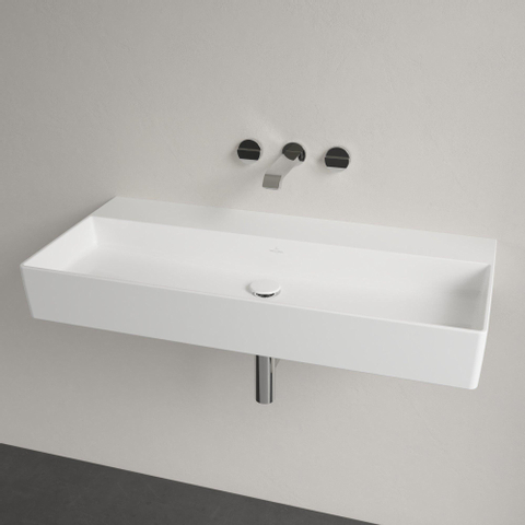 Villeroy & Boch Memento 2.0 lavabo - dessous rectifié 100x47cm - sans trop-plein sans trou de robinet blanc SW358454