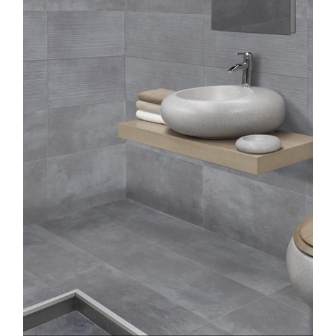 Terravito Davano carrelage mural et de sol - 60x60cm - Carré - 9mm - rectifié - aspect béton - Loft Grey SW359634