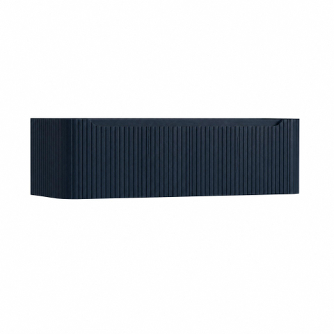 H&R Badmeubelen Juice Wastafelonderkast - 140x45x40cm - afgeronde hoeken - 3D-front - 2 lades - geïntegreerde greep - blue oak SW1259361
