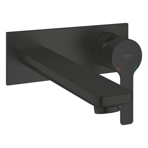 GROHE Lineare New wastafelkraan - l-size - wand - 2 kraangaten - mat zwart SW1477498