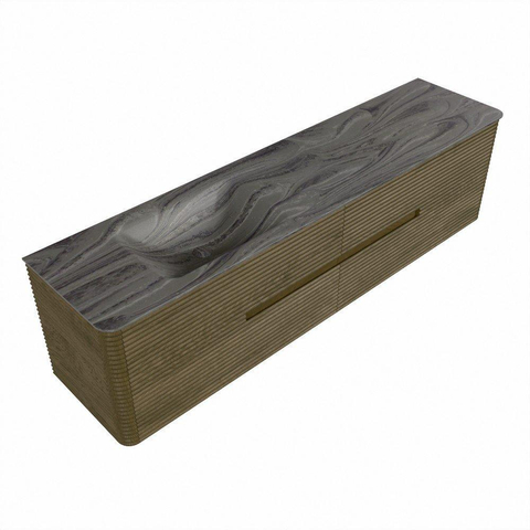 Mondiaz CIRO-DLUX Ensemble de meubles de salle de bains - 190x45x50cm - Plan-vasque solid surface Sombra - 1 vasque à gauche - 1 trou de robinet - 4 tiroirs - Dusk SW1533828