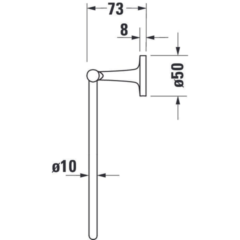 Duravit Starck T Handdoekring - diameter 21cm - mat zwart SW297099