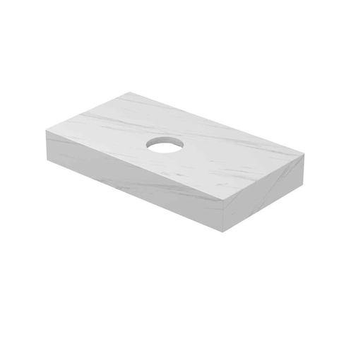 INK Blocq Plateau de lave-mains - 40x22x6cm - suspendu - évidement - céramique Calacatta mat SW798439