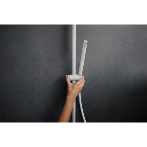 Hansgrohe Pulsify S Puro Thermostatische Regendoucheset - 26cm - ronde hoofddouche - staaf - handdouche - thermostaat - mat wit (chroom) SW1151843