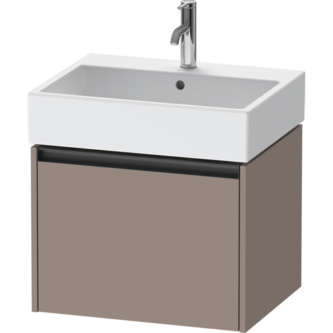 Duravit Ketho.2 Wastafelonderbouwkast - met 1 lade - 58.4x46x44cm - met greep antraciet - basalt mat SW772799