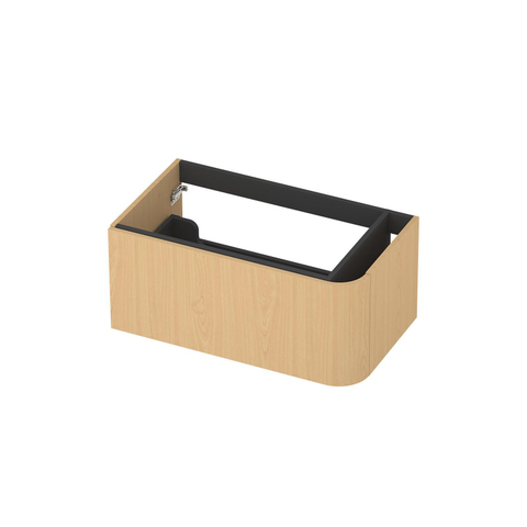 INK Concept R Meuble sous-lavabo - 80x45x35cm - 1 tiroir - poignées en applique - angle arrondi à droite - MDF - placage clair SW1405709