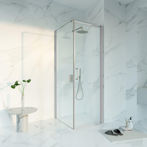 Fortifura Galeria Cabine de douche - 70x80x200 - Verre de sécurité profilé - anticalcaire - inox brossé PVD SW1444935