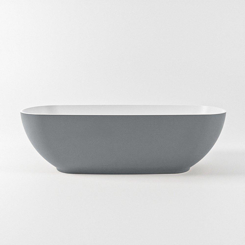 MONDIAZ ROCK Baignoire îlot - 170x70cm - couleur Plata / Talc SW1015106