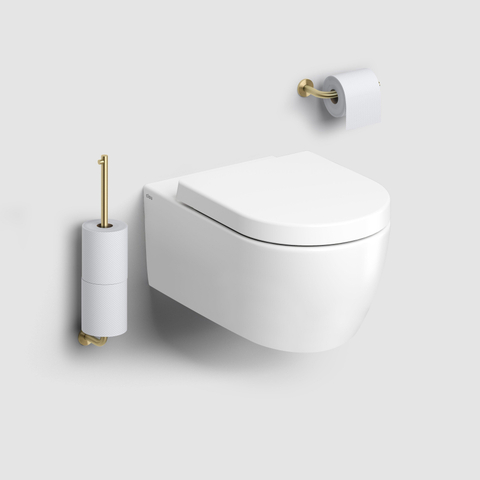 Clou Kaldur reserverolhouder t.b.v. 3 stuks goud geborsteld PVD SW917298