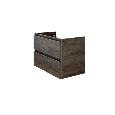 H&R Badmeubelen Infinity Wastafelonderkast - 80x44.8x55cm - 2 lades - greeploos - espresso SW529925