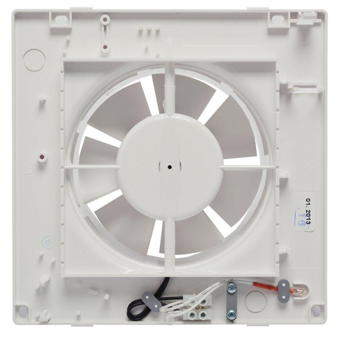 Sanivesk Standaard ventilateur - Ø12,5 - Sur interrupteur (lumière) - Carré - Blanc SW1212660
