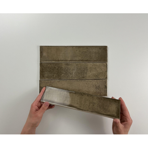 ÉCHANTILLON Terravito Dalmira carreau mural - 7,5x30cm - Rectangle - 8,6mm - Moka SW736449