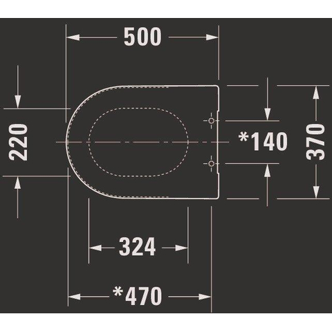 Duravit Universeel WC-zitting - 37x50x3.7cm Polypropyleen - wit 0314236