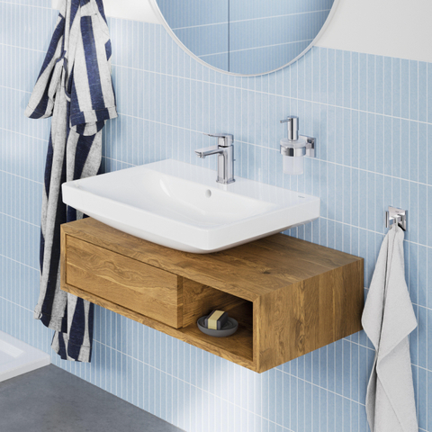 GROHE Dice wastafelkraan - s-size - opbouw - met trekwaste - chroom SW1440564