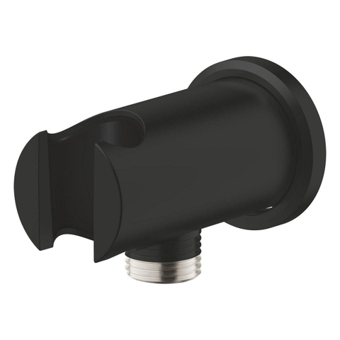 GROHE Rainshower wandaansluitbocht - rond - met houder - mat zwart SW1477598