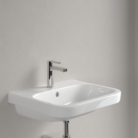 Villeroy & Boch Architectura wastafel onderzijde - geslepen - 55x47cm - met kraangat - met overloop - White Alpine (glans wit) 1025270