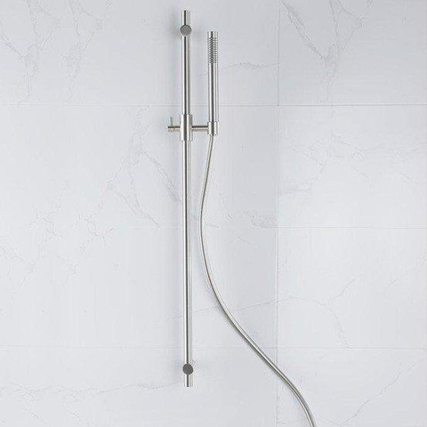 Fortifura Calvi glijstangset - met staafhanddouche - gladde doucheslang - PVD - geborsteld RVS SW1159297