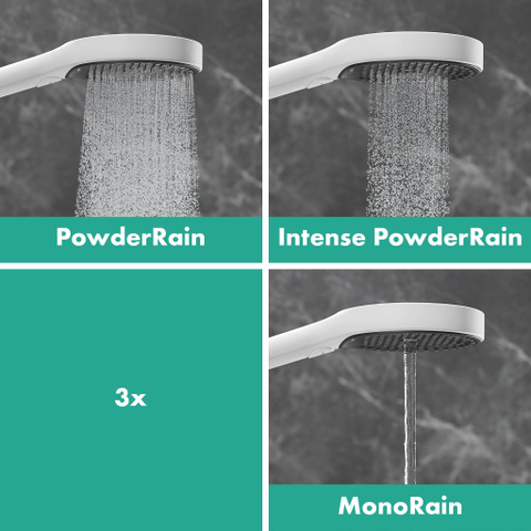 Hansgrohe RainFinity Doucheset - 130 - 3jet - ecosmart S Puro - 90cm Designflex - doucheslang - 160cm - mat wit SW918498