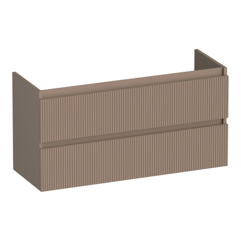 BRAUER Joy Wavy meuble sous-lavabo peu profond 100 2 tiroirs softclose - sans poignée - 1 découpe pour siphon - moka mat SW1201422