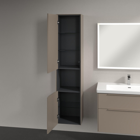 Villeroy & Boch Subway 3.0 Hoge kast - 171x40x36.2cm - 2 deuren - taupe SW797316