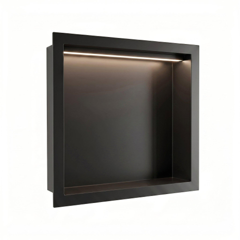 FugaFlow Eccelente Acces niche encastrée - 30x30x7 cm - éclairage LED - noir mat SW1580385