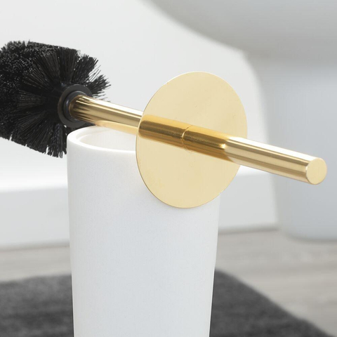 Sealskin Glossy Toiletborstel met houder Polyresin Goud/Wit SW94595
