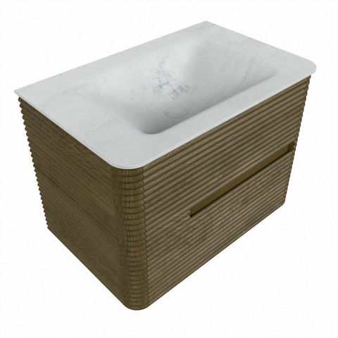 Mondiaz CIRO-DLUX Ensemble de meubles de salle de bains - 70x45x50cm - Plan vasque Solid surface Opalo - 1 vasque au milieu - 1 trou de robinet - 2 tiroirs - Dusk SW1532882