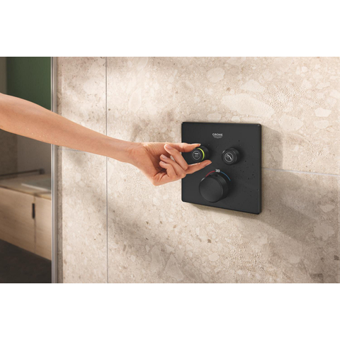 GROHE Grohtherm SmartControl afbouwdeel - vierkant - thermostatisch - 2 functies - mat zwart SW1477582
