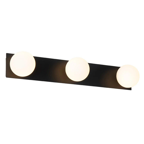 QAZQA Cederic Moderne wandlamp zwart 48 cm IP44 3 lichts SW1187222