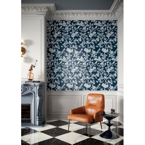 Ceralto Spectra Bande décorative - 60x120cm - 10.0mm - rectifié - Floral bleu SW704695