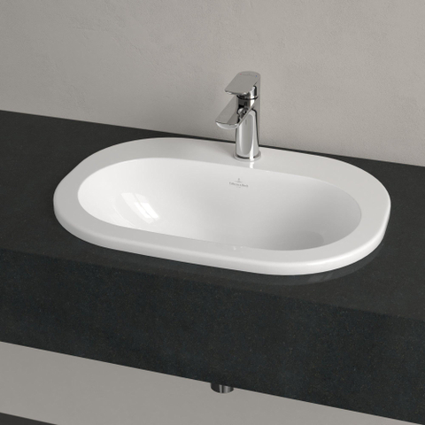 Villeroy et Boch O.novo Lavabo à encastrer 56x40.5x17.5cm avec trop plein et trou pour robinetterie Blanc 0124152