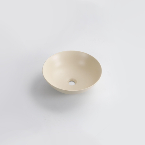 QeramiQ Dely Vasque - 40x40x13.5cm - ronde - céramique - beige SW1102407