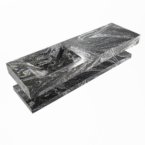MONDIAZ ALAN - DLUX Badkamermeubelset - 150cm - planchet - Lava - vrijhangende wastafel - wasbak links - 0 kraangaten - Lava SW809243