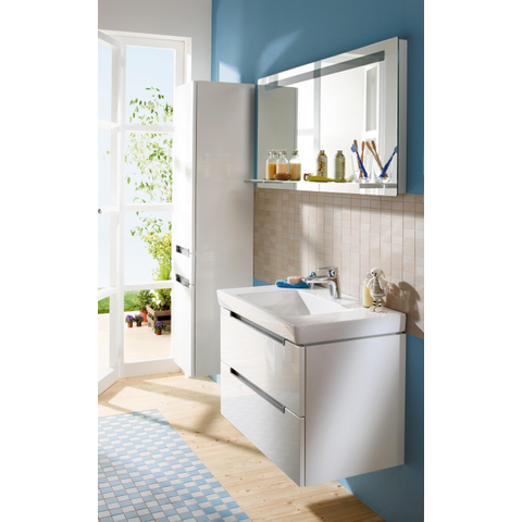 Villeroy & Boch Subway 2.0 wastafel - 80x47cm - 1 kraangat ongeslepen - met overloop - keramiek - White Alpine (glans wit) 1024064