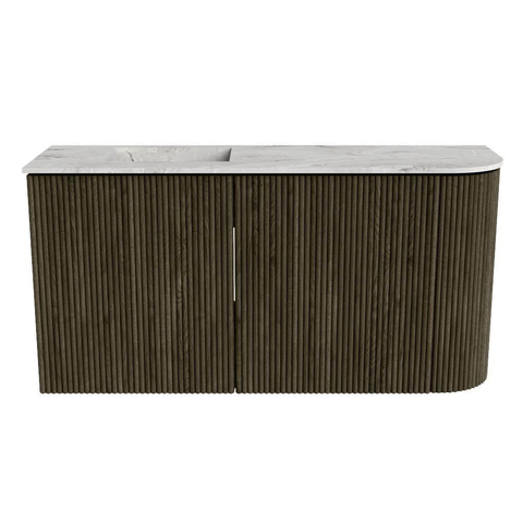 Mondiaz JOYA-DLUX 81.6cm toiletmeubel - ronding rechts kleur Shadow - Wastafel FAYE positie Links Zonder kraangat kleur Glace. SW1422770