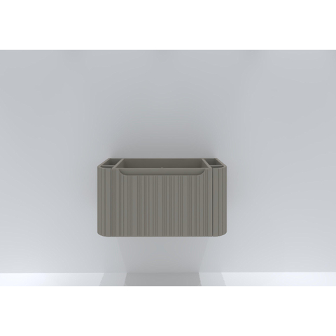 H&R badmeubelen Juice Meuble sous lavabo - 80x45x40cm - angles arrondis - façade 3D - 1 tiroir - poignée intégrée - beige mat SW867648