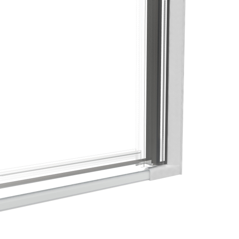 FugaFlow Eccelente Vetro Cabine de Douche - 90x90x200cm - charnières - poignée de porte - barre de stabilisation - verre clair strié - verre de sécurité - Mat blanc SW1222721