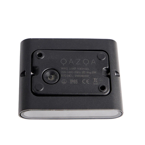 QAZQA Batt wandlamp - 11.5x9x3cm - incl. LED - IP65 - mat zwart SW1187212