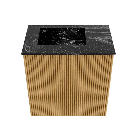 Mondiaz JOYA-DLUX Meuble de toilette 40cm - couleur Chêne - Lavabo FAYE position Gauche Sans trou de robinet couleur Lava SW1422064